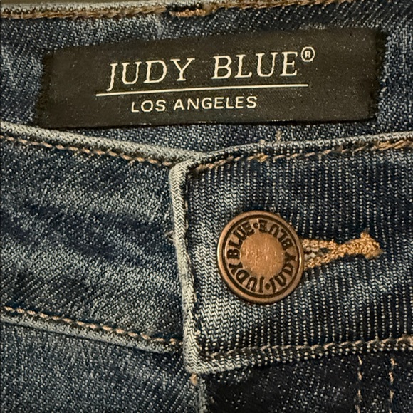 Judy Blue Los Angeles Distressed Wide Leg Jeans Sz 0/24 | Stretch High Rise - Picture 2 of 14